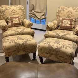 Custom Upholstered Club Chairs (Pair)
