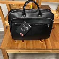 Samsonite Classic Leather Toploader briefcase in black top-grain leathe