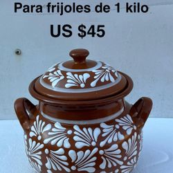 Ollas De Barro Decoradas Para Frijoles De 1 Kilo Y Jarrones Grandes  Para Bebidas