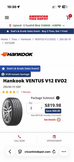 Hankook VENTUS V12 EVO2 295/30-19 100Y