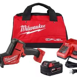 Milwaukee M18 Fuel Reciprocating Saw, 5AH Battery, Charger, And Bag