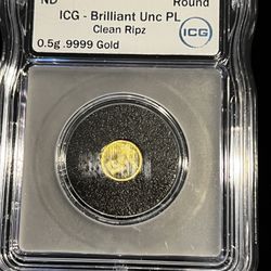 1/2 Gram .9999 Gold Round Ripz Coin 