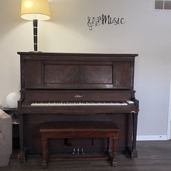 Vintage Packard Upright Piano – 88 Keys – Converted from Player Piano – Bench Included