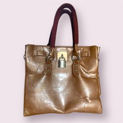 Glossy Champagne Lock Purse 