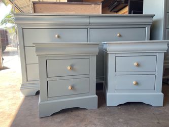 Sage Green  Dresser and Nightstand Set