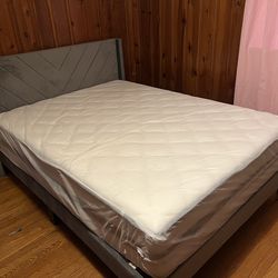 Queen Bed Frame and Mattress