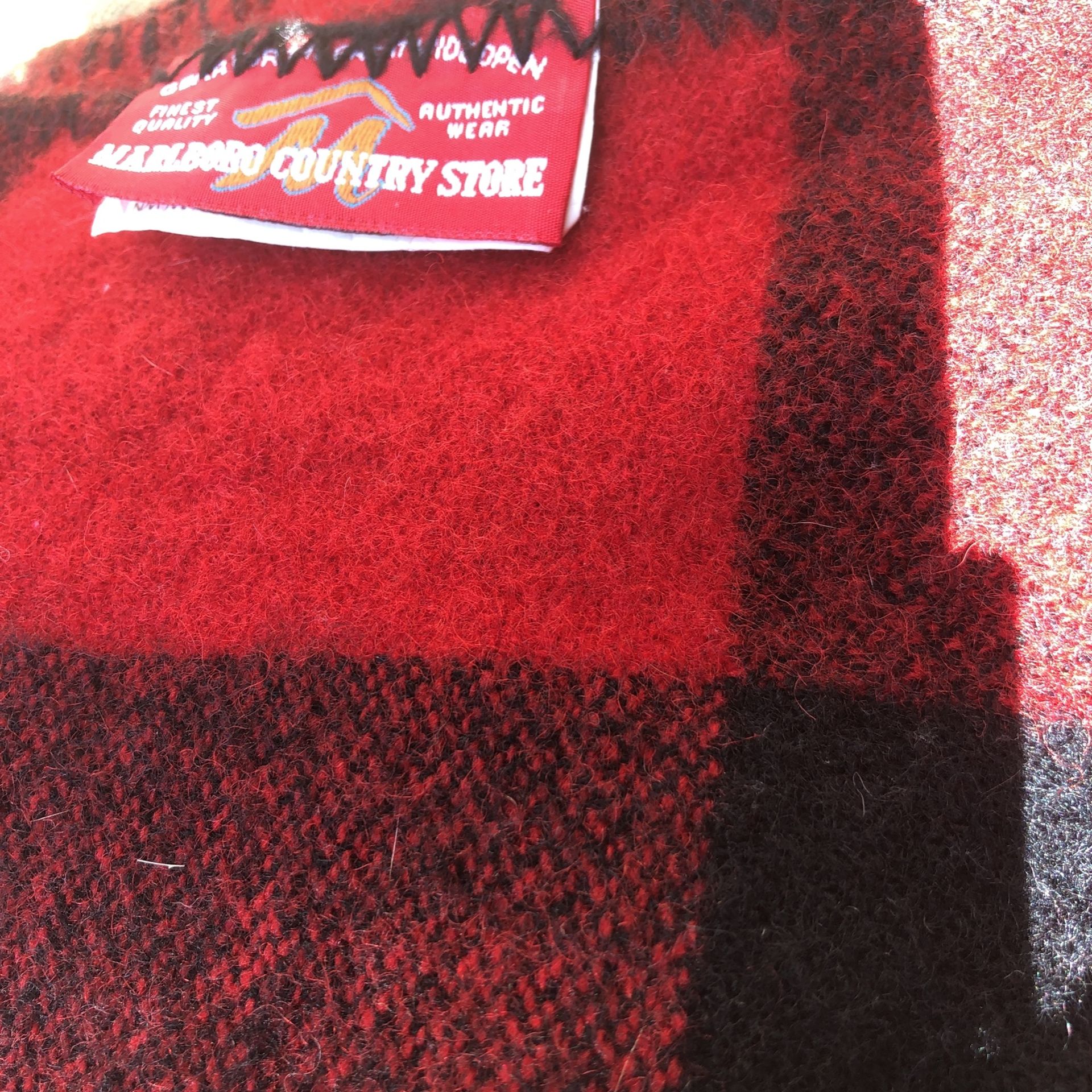 Marlboro Country Store Red Buffalo Plaid Blanket/Throw