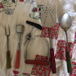 6 Bakelite  Kitchen Utensils 
