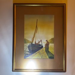 VTG FRAMED MATTED SIGNED LARRY GLUCK WALL ART
