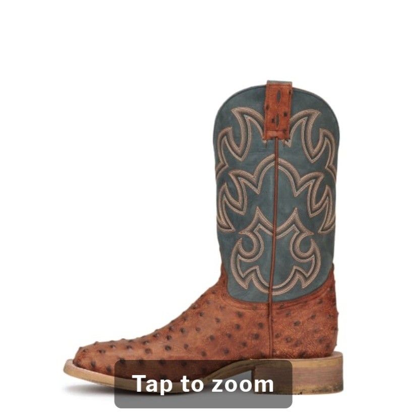 Cavender's Men's Shedron Ave Ranch Rustic Cognac Ostrich Print with