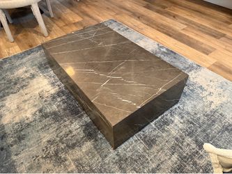 BETACH Genuine Marble Block Coffee Table – Nero Black Marble