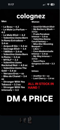 Colognes /Perfumes