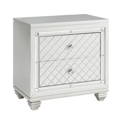 Glam Silver Finish Nightstand