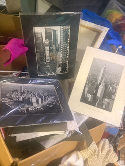 Vintage Alan Schein NYC Matted Photo Prints (Set of 3) - WTC, Times Sq, Empire State