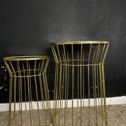Gold Mirror Table Set