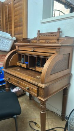 Vintage Victorian roll up desk