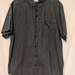Shirt Men's Columbia Sportswear Size Large Checkered 100% Cotton Short Sleeves
