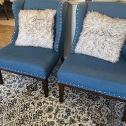 Set Of 2 Blue Chairs