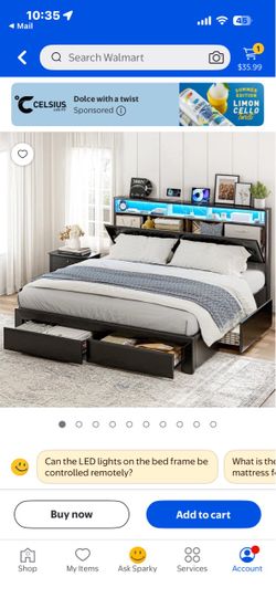 Bed frame with matresss California King
