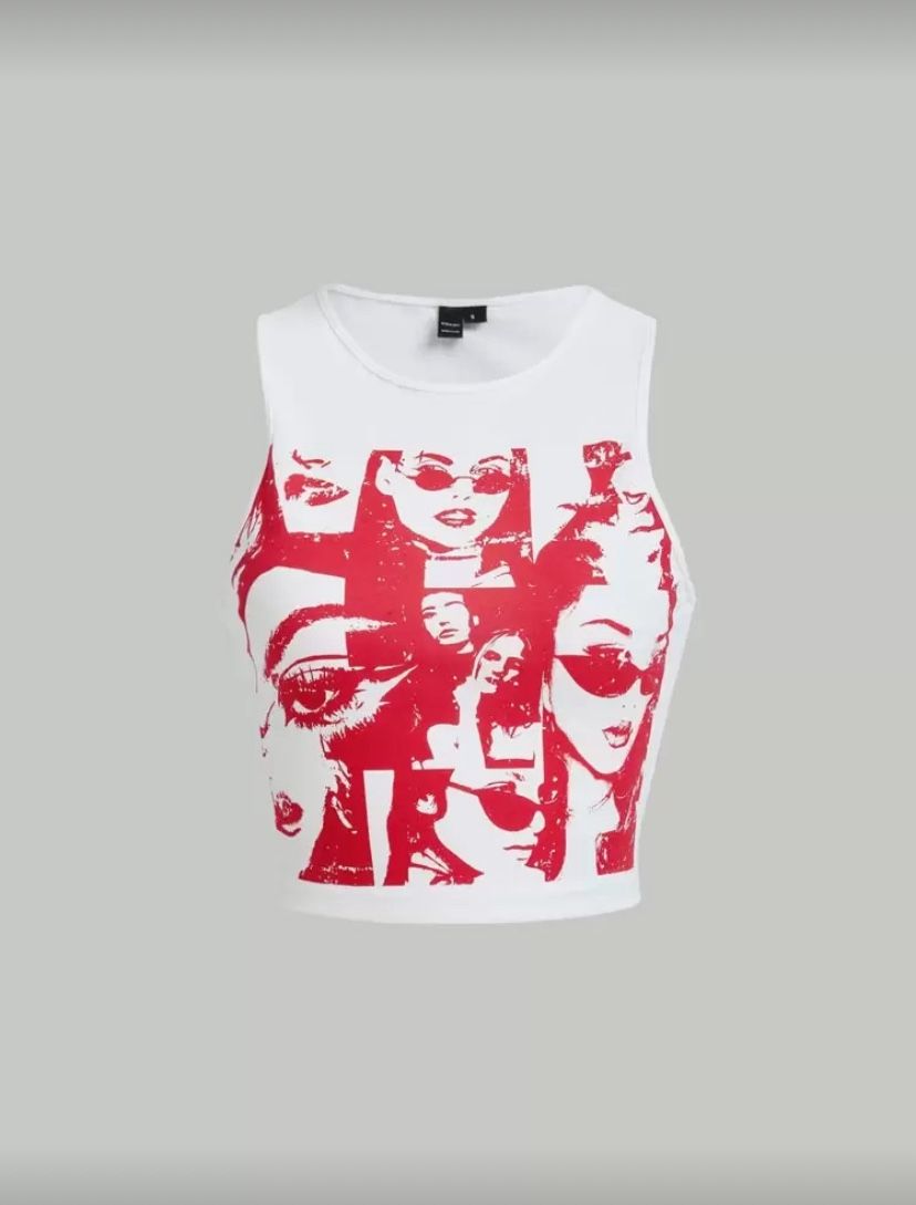 SHEIN MOD Graphic Crop Tank Top