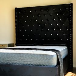 Brand New Black King Size 6foot Tall Bed Frame With New Mattress Set/Fast Delivery