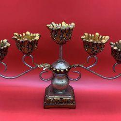 5 candle Stand Candelabra Votive Art Deco whimsy unique table centerpiece Rare

