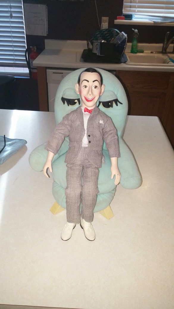 1987 PEE WEE'S PLAYHOUSE PEE WEE HERMAN DOLL RARE AND CHAIRRY PUPPET RARE