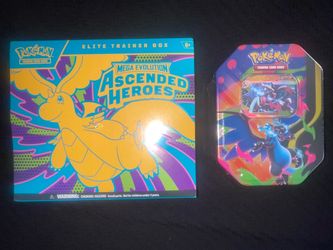 BRAND NEW SEALED Pokemon Ascended Heroes ETB & Mega Charizard X Tin