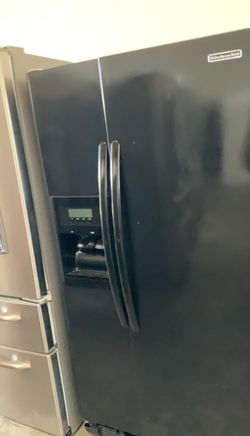 Kitchen Aid Side-by-Side Black Refrigerator
