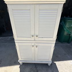 White Wood Armoire / Cabinet – $100 OBO