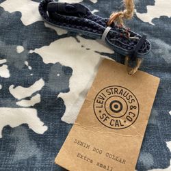New-Levi Strauss Levi's X Target Blue Jean Denim Dog Collar Size Extra Small