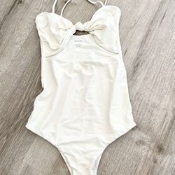 Pre owned MIKOH white tie front one piece S. 