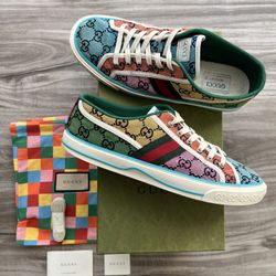 GUCCI Tennis 1977 Multicolor GG Canvas Web Mens Size 10.5 (Gucci 9)