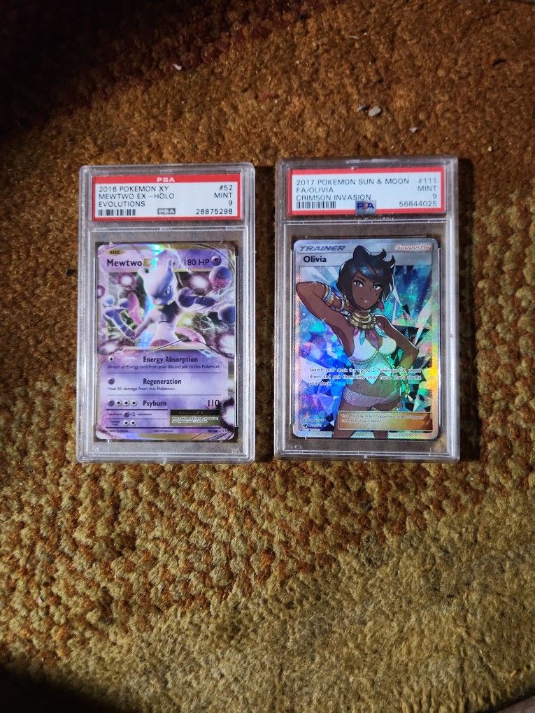 Pokemon Olivia 111 Full Art Holo Psa 9 Mewtwo Ex 52 Holo Psa 9 Graded