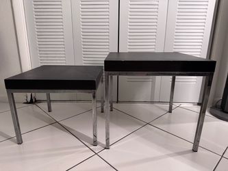Nesting Side Tables with Chrome Frames - Set of 2