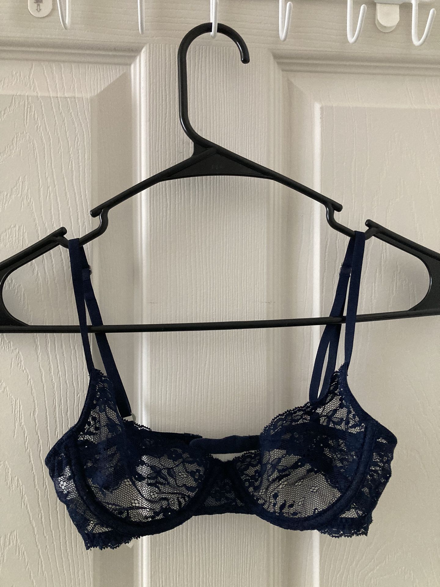 Gilly Hicks Navy Blue Lace Push ‘Em Up Bra (34B)