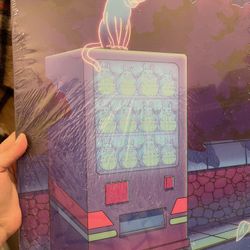 Cool Custom metal Print Poster - Neon Cat Over Totero vending Machine 