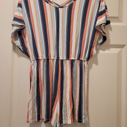 Girls Art Class 10/12 Striped Shorts Romper