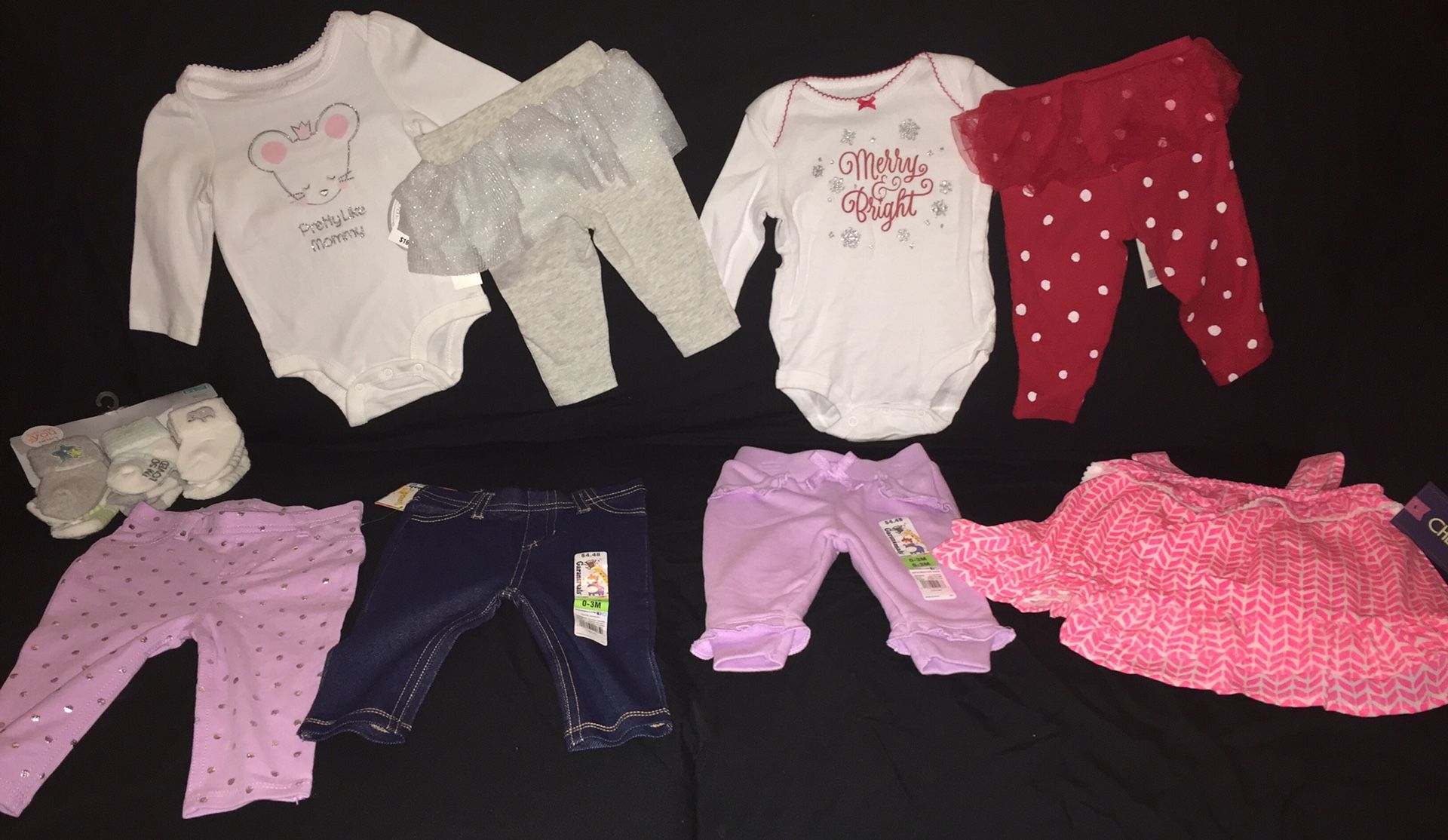 Baby girls size 0-3mo bnwt clothing bundle