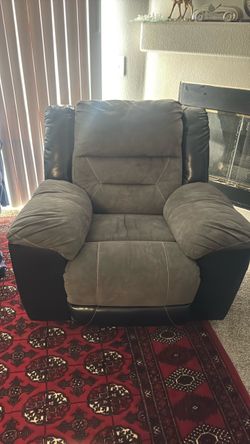 Gray Oversized Recliner Chair