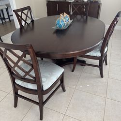 Lane Dining Table& Four Chairs, solid walnut, espresso finish