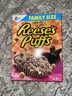 Travis Scott New Special Edition Family Size Reese’s Puffs Limited Cereal Box