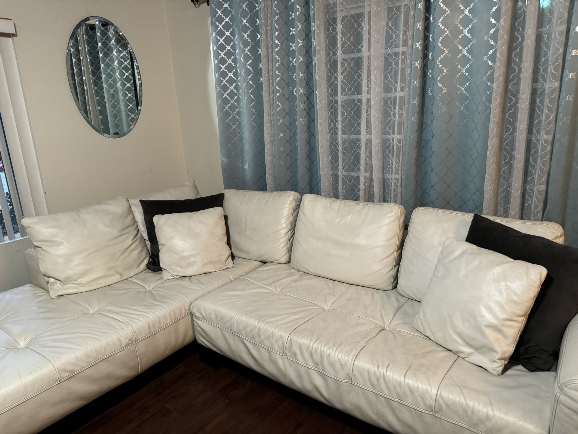 Z Gallerie White Leather Couches