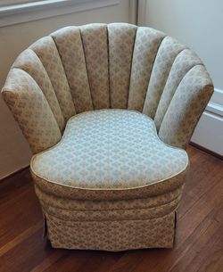 Vintage Shell Back Accent Chair | Hollywood Regency / Art Deco Style