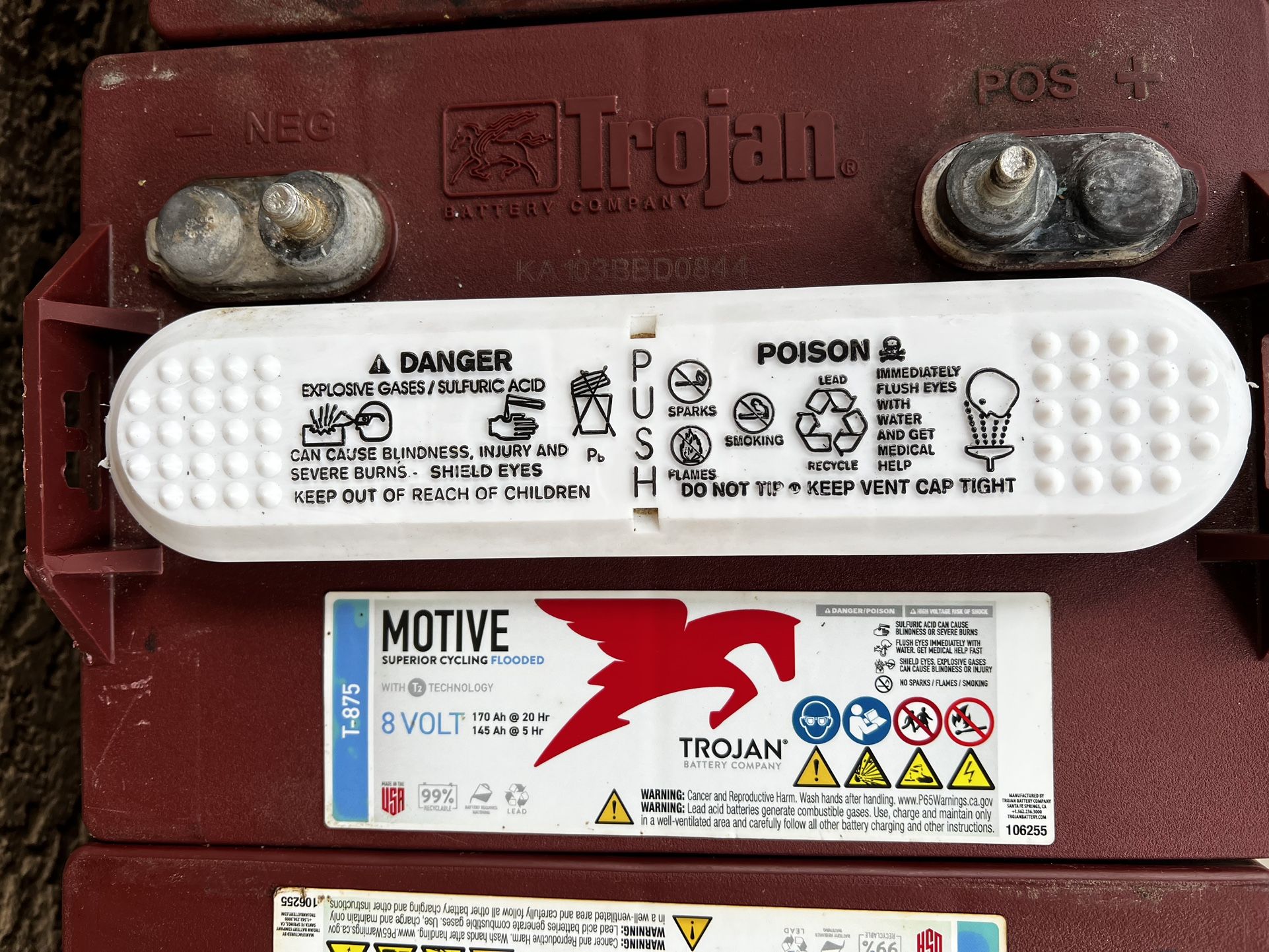 5 Trojan 8 Volt Batteries