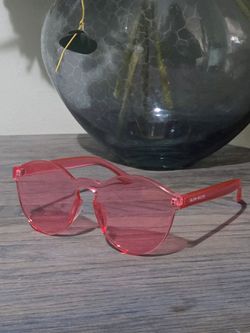 Glow Recipe Pink Rimless Transparent Fashion Sunglasses