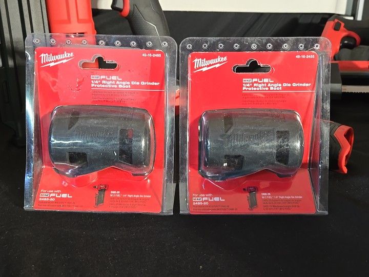 LOT OF 2 Milwaukee 49-16-2485 M12 FUEL 1/4" Right Angle Die Grinder Rubber Boot's