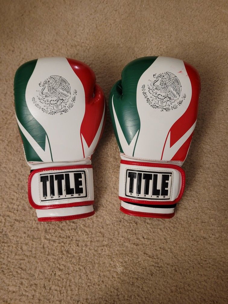 Title Mexican Flag Boxing Gloves