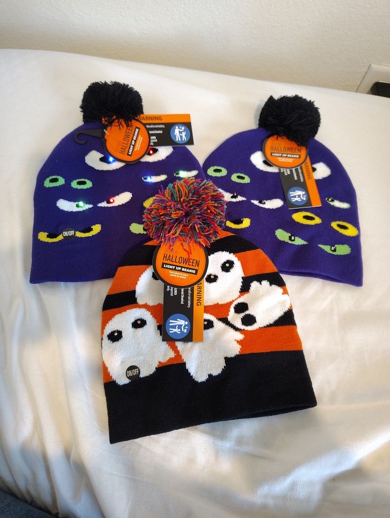 Adult Light up Halloween Beanies 