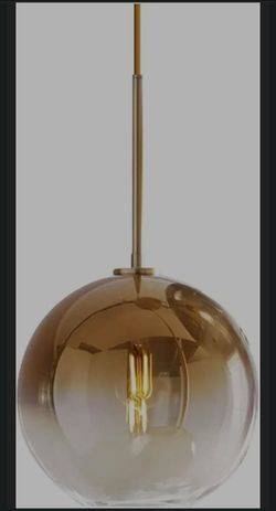 H XD GLOBAL Glass Pendant Light Gold 30cm